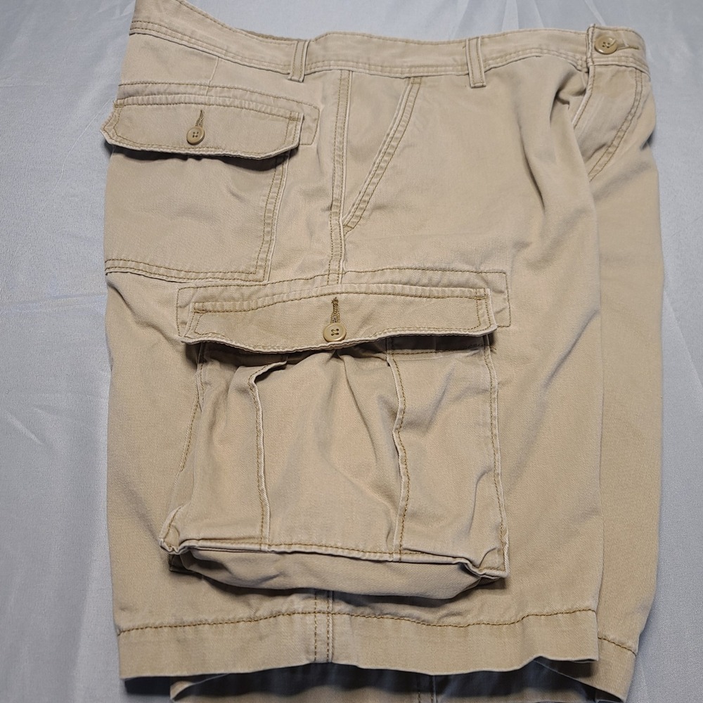 Signature by Levi Strauss Mens‎ Cargo Shorts Size 36 Tan Khaki Cotton Utility
